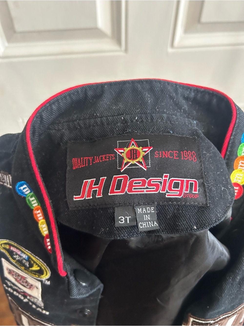 M&M'S Kyle Bush Kids Racing Jacket with Red and Multicolor Logos Size 3T - Picture 8 of 8
